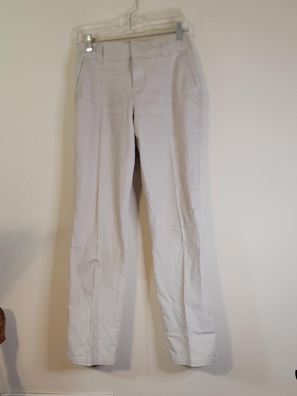 Light Beige Straight-Leg Pants